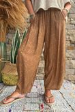 Kiti Paisley Damask 7/8 Barrel Leg Pant Walnut